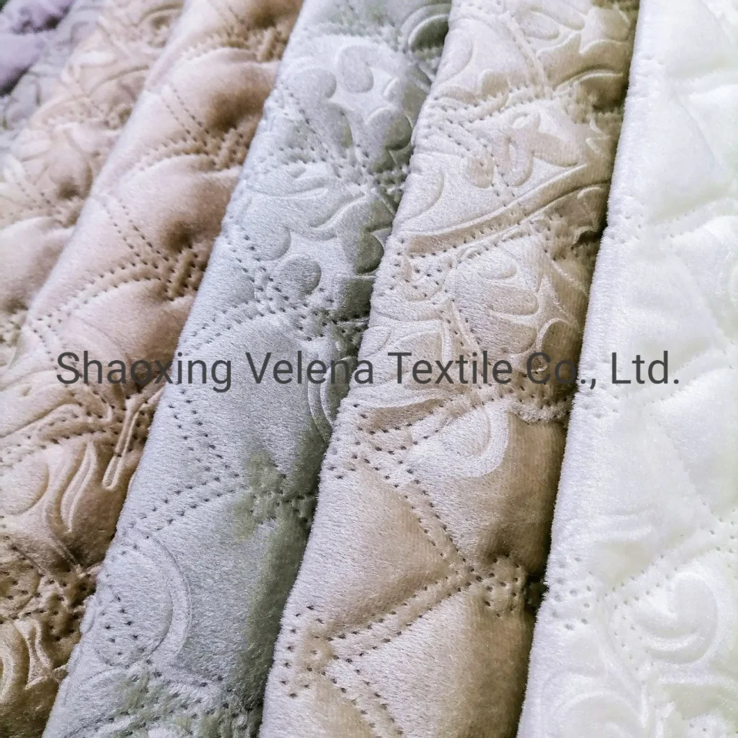 Hot Sale Polyester Velvet Ultrasonic with 3D Embossed Furniture Home Textile Fabric for Sofa Curtain Jacket