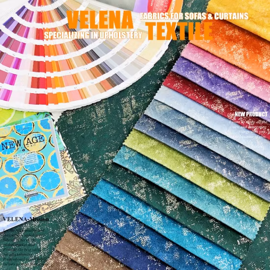 New Home Textile Fabric Holland Velvet Dyeing with Print and Foil Upholstery Furniture Sofa Curtain Fabric China Factory 4